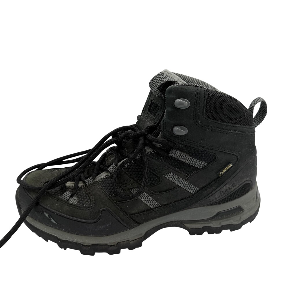 L.L.Bean Boots Mens Size 7.5M Black Nubuck Gore Tex Hiking Waterproof Ankle